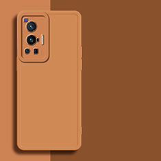 Ultra-thin Silicone Gel Soft Case 360 Degrees Cover for Vivo X70 Pro 5G Orange