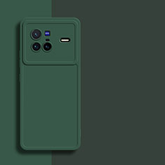 Ultra-thin Silicone Gel Soft Case 360 Degrees Cover for Vivo X80 5G Midnight Green