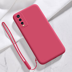 Ultra-thin Silicone Gel Soft Case 360 Degrees Cover for Vivo Y11s Red Wine