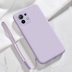 Ultra-thin Silicone Gel Soft Case 360 Degrees Cover for Xiaomi Mi 11 5G Clove Purple