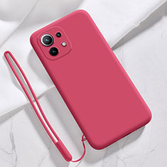 Ultra-thin Silicone Gel Soft Case 360 Degrees Cover for Xiaomi Mi 11 Lite 4G Red Wine