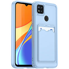 Ultra-thin Silicone Gel Soft Case 360 Degrees Cover HD1 for Xiaomi Redmi 9 India Sky Blue