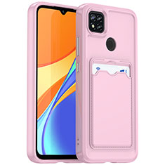 Ultra-thin Silicone Gel Soft Case 360 Degrees Cover HD1 for Xiaomi Redmi 9C NFC Rose Gold