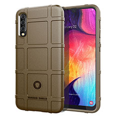 Ultra-thin Silicone Gel Soft Case 360 Degrees Cover J01S for Samsung Galaxy A50 Brown