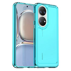 Ultra-thin Silicone Gel Soft Case 360 Degrees Cover J02S for Huawei P50 Pro Cyan