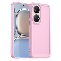 Ultra-thin Silicone Gel Soft Case 360 Degrees Cover J02S for Huawei P50 Pro Pink