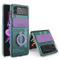 Ultra-thin Silicone Gel Soft Case 360 Degrees Cover MJ1 for Samsung Galaxy Z Flip4 5G Clove Purple