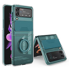 Ultra-thin Silicone Gel Soft Case 360 Degrees Cover MJ1 for Samsung Galaxy Z Flip4 5G Midnight Green