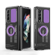 Ultra-thin Silicone Gel Soft Case 360 Degrees Cover MJ1 for Samsung Galaxy Z Fold3 5G Clove Purple