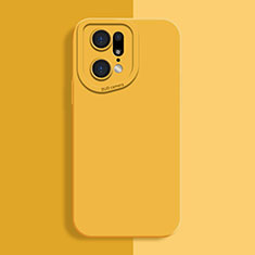 Ultra-thin Silicone Gel Soft Case 360 Degrees Cover S01 for Oppo Find X5 Pro 5G Yellow
