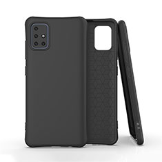 Ultra-thin Silicone Gel Soft Case 360 Degrees Cover S01 for Samsung Galaxy A51 4G Black