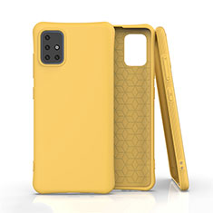 Ultra-thin Silicone Gel Soft Case 360 Degrees Cover S01 for Samsung Galaxy A51 4G Yellow