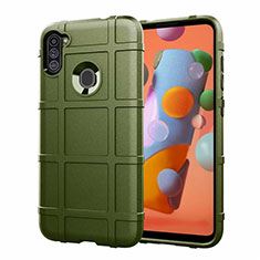 Ultra-thin Silicone Gel Soft Case 360 Degrees Cover S01 for Samsung Galaxy M11 Army green