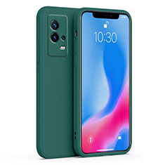 Ultra-thin Silicone Gel Soft Case 360 Degrees Cover S01 for Vivo iQOO 8 5G Midnight Green