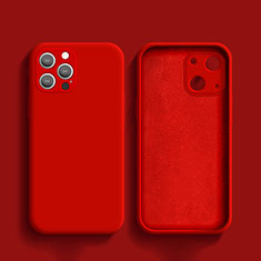 Ultra-thin Silicone Gel Soft Case 360 Degrees Cover S02 for Apple iPhone 13 Pro Max Red