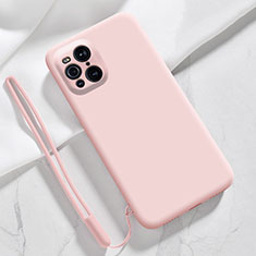 Ultra-thin Silicone Gel Soft Case 360 Degrees Cover S02 for Oppo Find X3 5G Pink