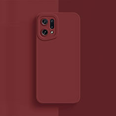 Ultra-thin Silicone Gel Soft Case 360 Degrees Cover S02 for Oppo Find X5 5G Red