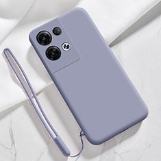 Ultra-thin Silicone Gel Soft Case 360 Degrees Cover S02 for Oppo Reno8 Pro 5G Lavender Gray