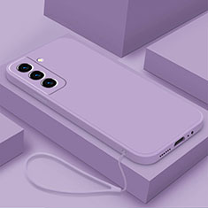 Ultra-thin Silicone Gel Soft Case 360 Degrees Cover S02 for Samsung Galaxy S21 FE 5G Purple