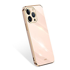 Ultra-thin Silicone Gel Soft Case 360 Degrees Cover S03 for Apple iPhone 14 Pro Max Gold