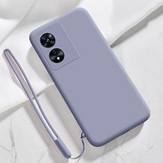 Ultra-thin Silicone Gel Soft Case 360 Degrees Cover S03 for Oppo A58 5G Lavender Gray