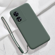 Ultra-thin Silicone Gel Soft Case 360 Degrees Cover S03 for Oppo A58x 5G Midnight Green