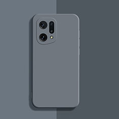 Ultra-thin Silicone Gel Soft Case 360 Degrees Cover S03 for Oppo Find X5 5G Gray