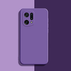 Ultra-thin Silicone Gel Soft Case 360 Degrees Cover S03 for Oppo Find X5 5G Purple