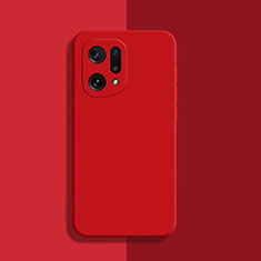 Ultra-thin Silicone Gel Soft Case 360 Degrees Cover S03 for Oppo Find X5 5G Red