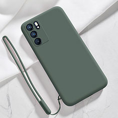 Ultra-thin Silicone Gel Soft Case 360 Degrees Cover S03 for Oppo Reno6 5G Midnight Green