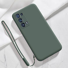 Ultra-thin Silicone Gel Soft Case 360 Degrees Cover S03 for Oppo Reno6 Pro+ Plus 5G Midnight Green