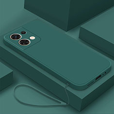 Ultra-thin Silicone Gel Soft Case 360 Degrees Cover S03 for Oppo Reno8 5G Midnight Green