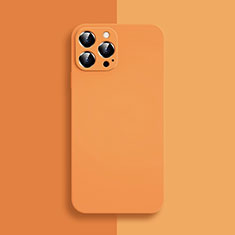 Ultra-thin Silicone Gel Soft Case 360 Degrees Cover S04 for Apple iPhone 13 Pro Max Orange