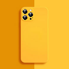 Ultra-thin Silicone Gel Soft Case 360 Degrees Cover S04 for Apple iPhone 13 Pro Max Yellow