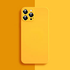 Ultra-thin Silicone Gel Soft Case 360 Degrees Cover S04 for Apple iPhone 13 Pro Yellow