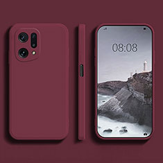 Ultra-thin Silicone Gel Soft Case 360 Degrees Cover S04 for Oppo Find X5 Pro 5G Red