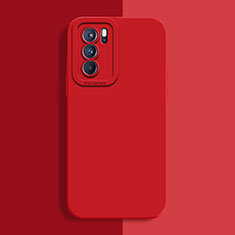 Ultra-thin Silicone Gel Soft Case 360 Degrees Cover S04 for Oppo Reno6 5G Red