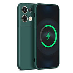 Ultra-thin Silicone Gel Soft Case 360 Degrees Cover S04 for Oppo Reno8 5G Midnight Green