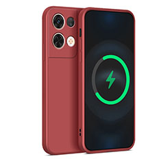Ultra-thin Silicone Gel Soft Case 360 Degrees Cover S04 for Oppo Reno8 5G Red