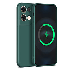 Ultra-thin Silicone Gel Soft Case 360 Degrees Cover S04 for Oppo Reno8 Pro 5G Midnight Green