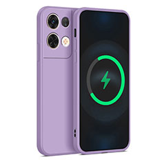 Ultra-thin Silicone Gel Soft Case 360 Degrees Cover S04 for Oppo Reno8 Pro 5G Purple