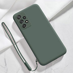 Ultra-thin Silicone Gel Soft Case 360 Degrees Cover S04 for Samsung Galaxy A72 4G Midnight Green