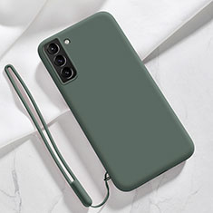 Ultra-thin Silicone Gel Soft Case 360 Degrees Cover S05 for Samsung Galaxy S21 5G Midnight Green