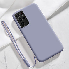 Ultra-thin Silicone Gel Soft Case 360 Degrees Cover S05 for Samsung Galaxy S21 Ultra 5G Lavender Gray