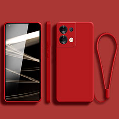 Ultra-thin Silicone Gel Soft Case 360 Degrees Cover S07 for Oppo Reno8 5G Red