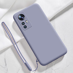 Ultra-thin Silicone Gel Soft Case 360 Degrees Cover S07 for Xiaomi Mi 12 Pro 5G Lavender Gray