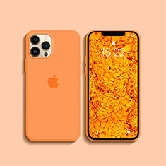 Ultra-thin Silicone Gel Soft Case 360 Degrees Cover S08 for Apple iPhone 13 Pro Max Orange