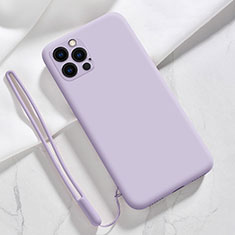 Ultra-thin Silicone Gel Soft Case 360 Degrees Cover S09 for Apple iPhone 13 Pro Max Clove Purple