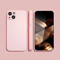 Ultra-thin Silicone Gel Soft Case 360 Degrees Cover S09 for Apple iPhone 15 Pink