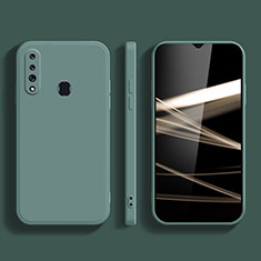 Ultra-thin Silicone Gel Soft Case 360 Degrees Cover YK1 for Samsung Galaxy A20s Midnight Green